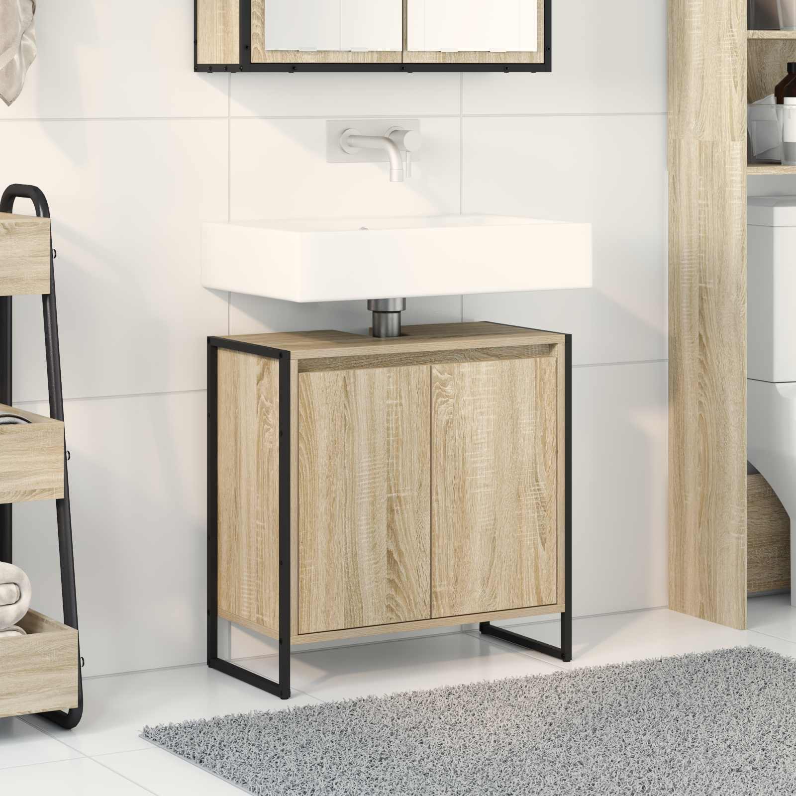 vidaXL Bathroom Cabinet Sonoma 60 x 30 x 60 cm Engineered Wood 1