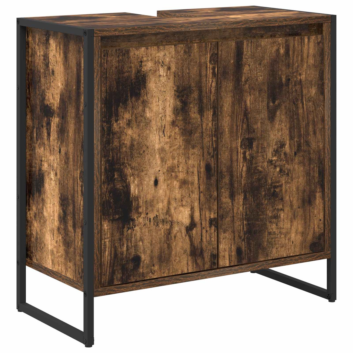vidaXL Bathroom Cabinet Smoke Oak 60 x 30 x 60 cm Engineered Wood 2