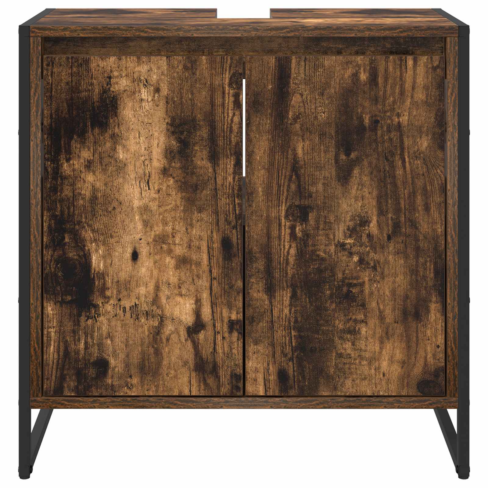 vidaXL Bathroom Cabinet Smoke Oak 60 x 30 x 60 cm Engineered Wood 6