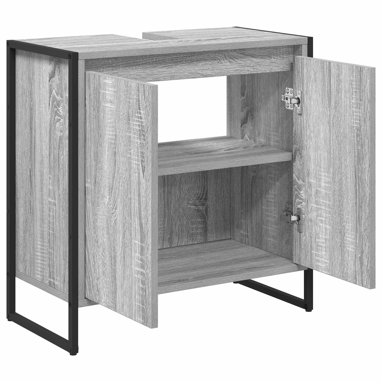 vidaXL Bathroom Cabinet Grey Sonoma 60 x 30 x 60 cm Engineered Wood 5