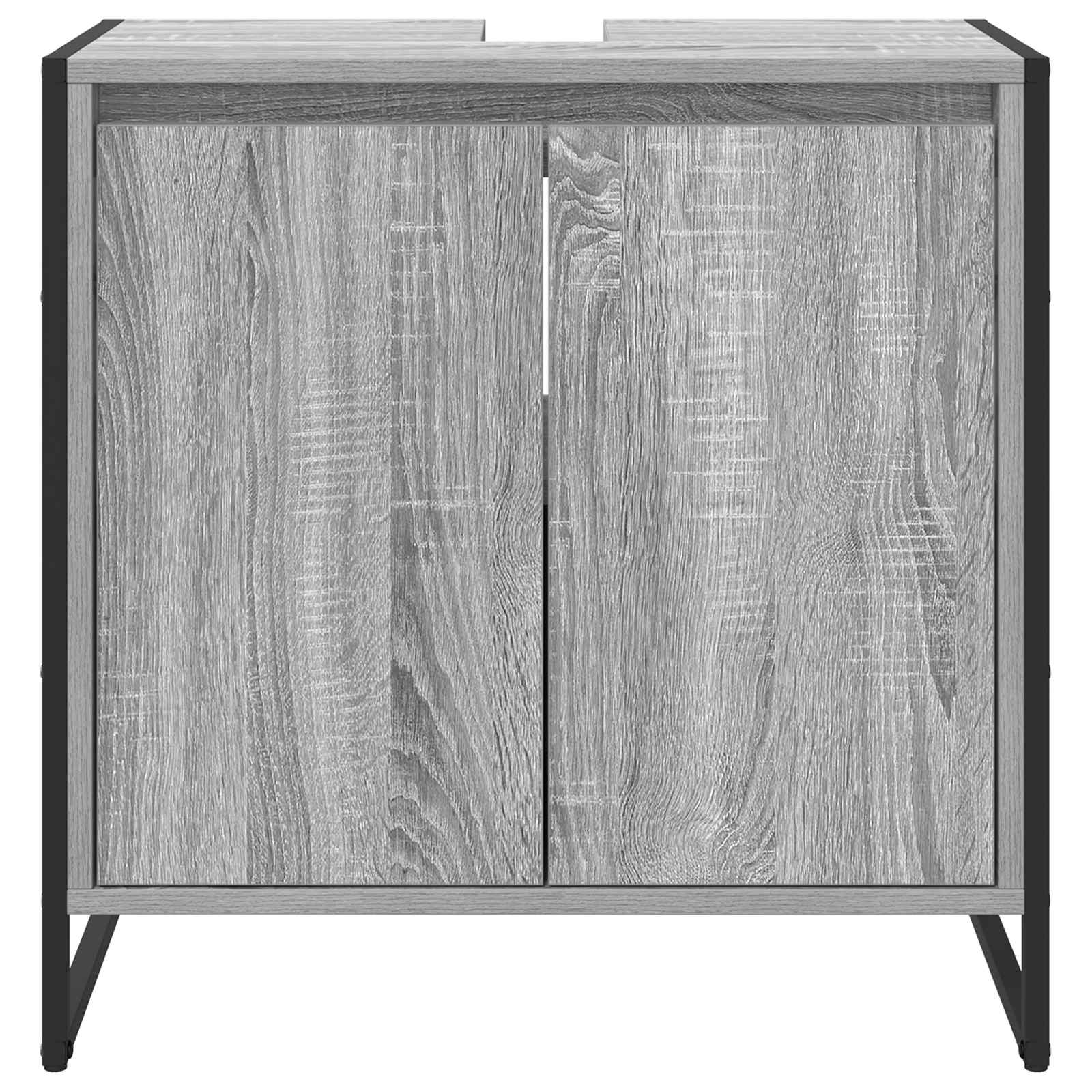 vidaXL Bathroom Cabinet Grey Sonoma 60 x 30 x 60 cm Engineered Wood 6