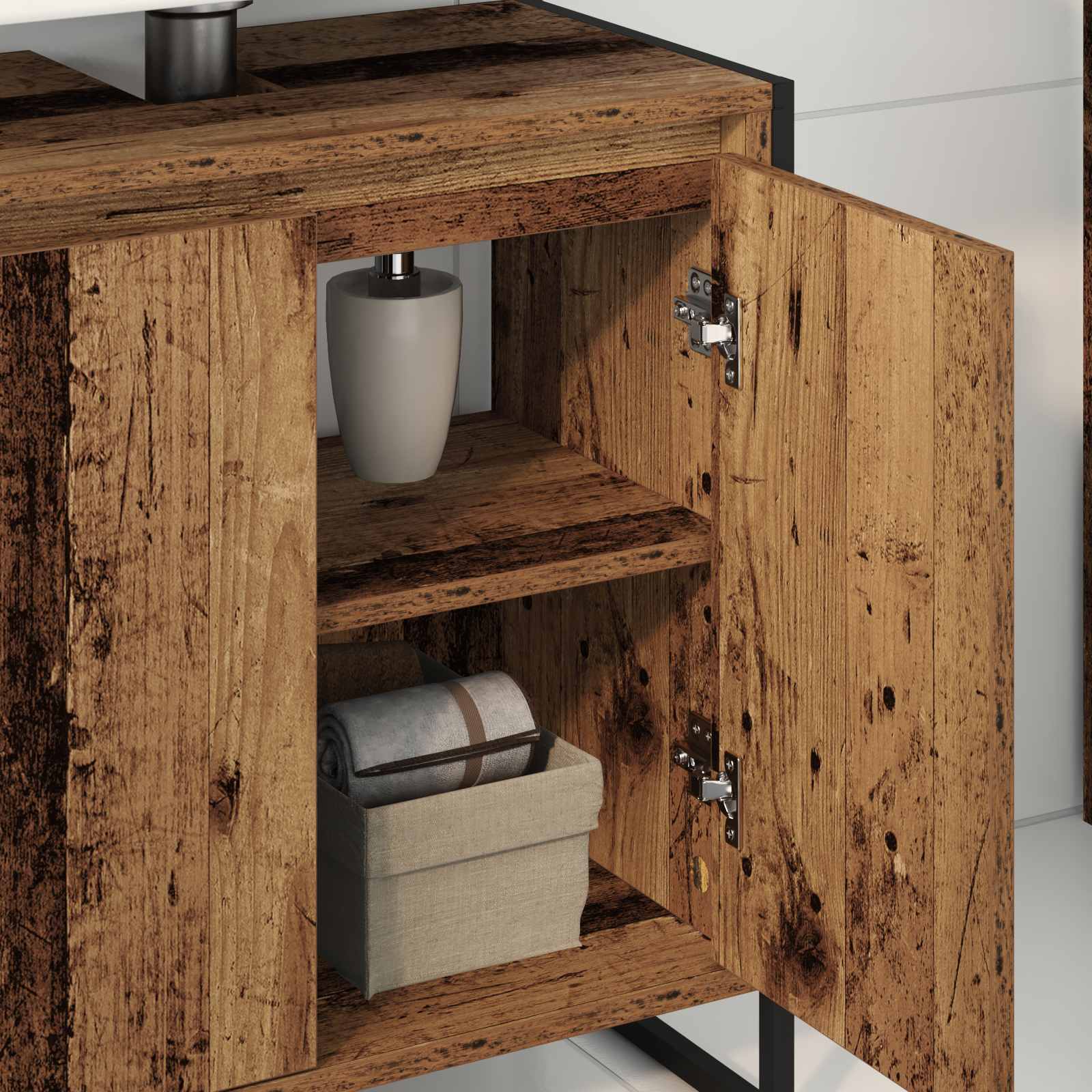 vidaXL Bathroom Cabinet Old Wood 60 x 30 x 60 cm Engineered Wood 4