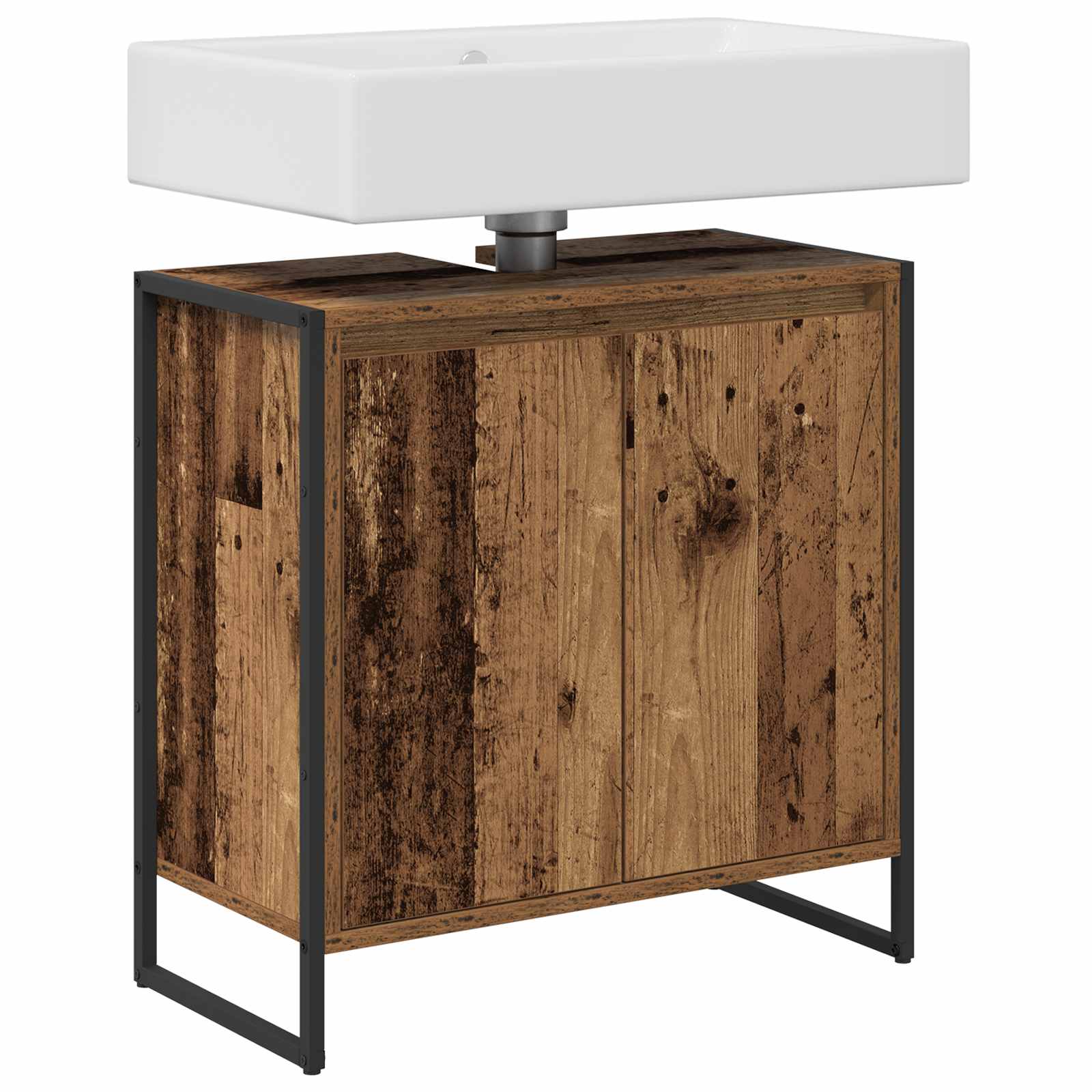 vidaXL Bathroom Cabinet Old Wood 60 x 30 x 60 cm Engineered Wood 3