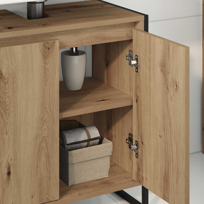 vidaXL Bathroom Cabinet Artisian Oak 60 x 30 x 60 cm Engineered Wood 4