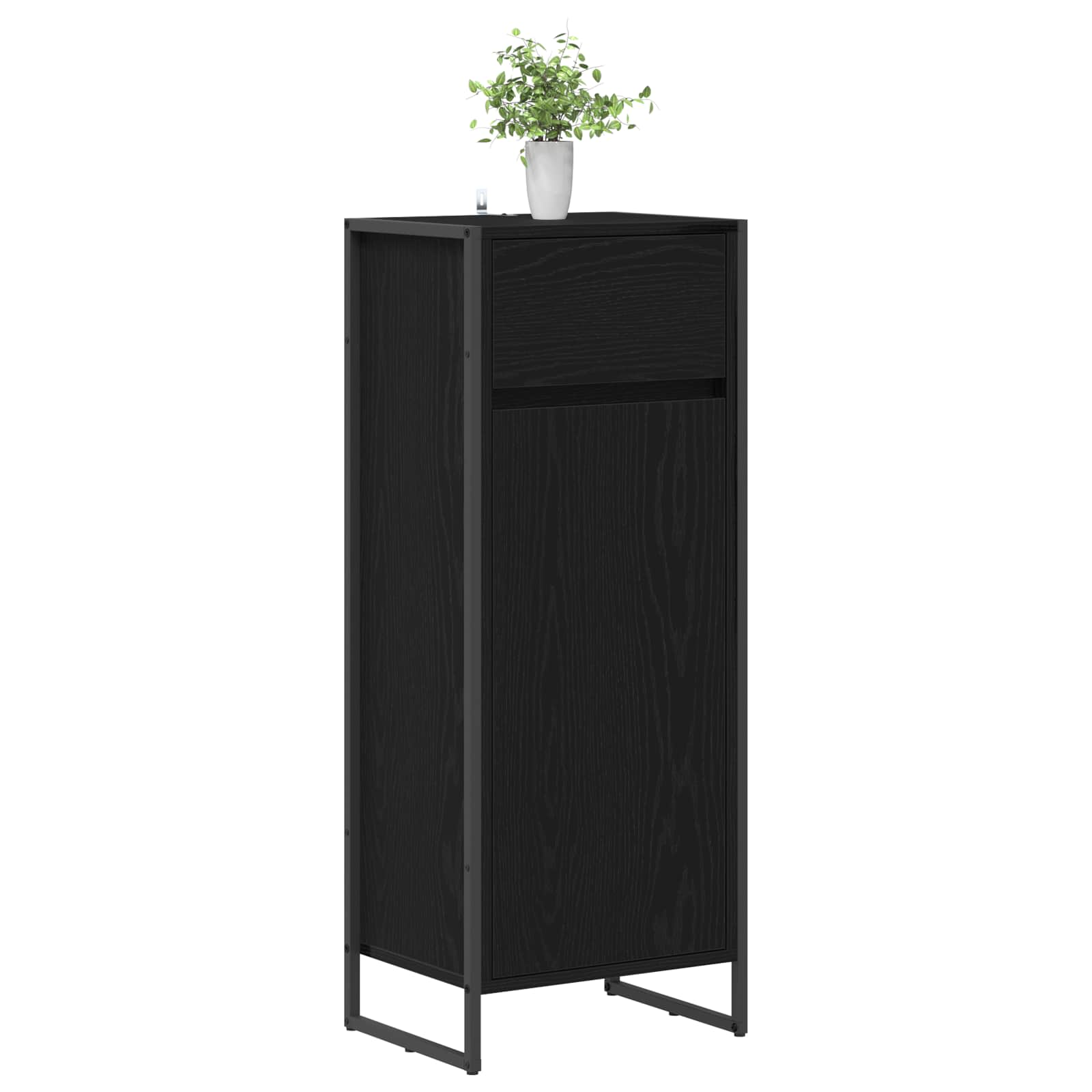 vidaXL Bathroom Cabinet Black Oak 40 x 30 x 100 cm Engineered Wood 3
