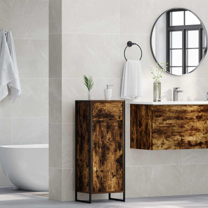 vidaXL Bathroom Cabinet Smoke Oak 40 x 30 x 100 cm Engineered Wood 4