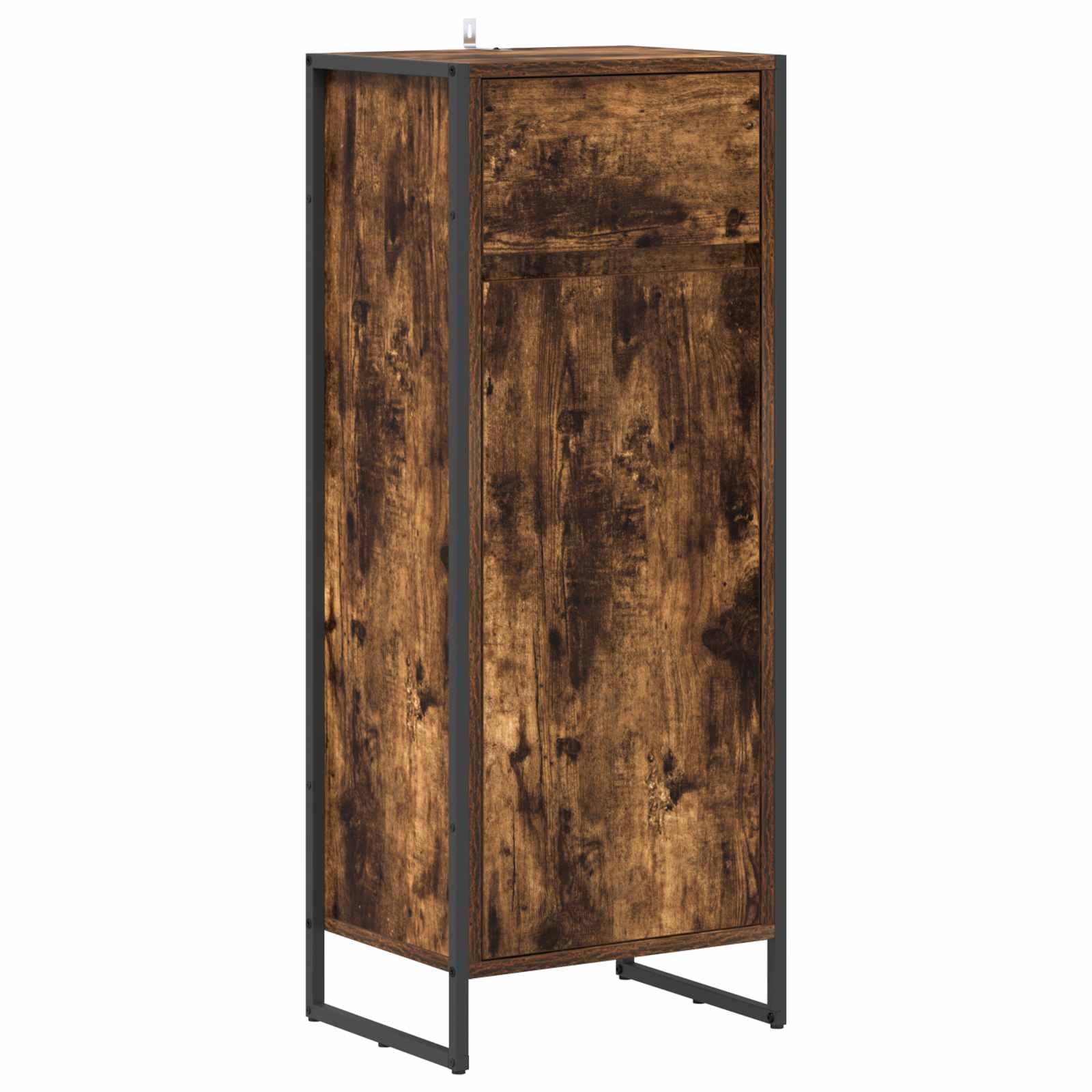 vidaXL Bathroom Cabinet Smoke Oak 40 x 30 x 100 cm Engineered Wood 2