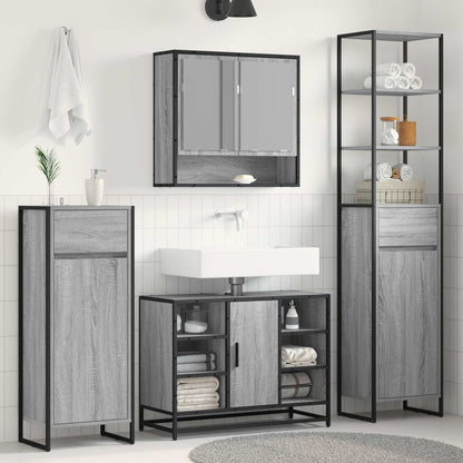 Bathroom Cabinet 40 x 30 x 180 cm Engineered Wood Grey sonoma