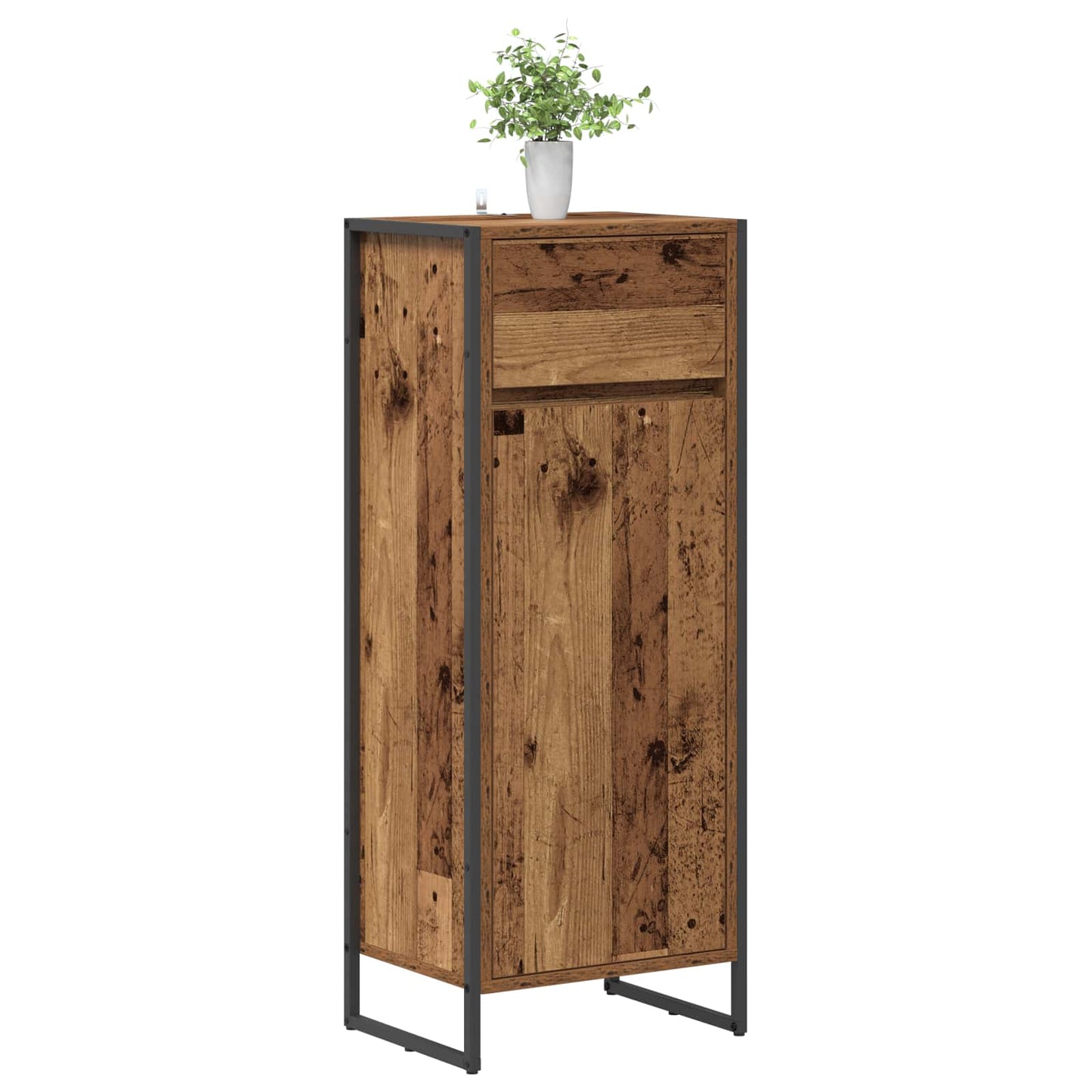 vidaXL Bathroom Cabinet Old Wood 40 x 30 x 100 cm Engineered Wood 3