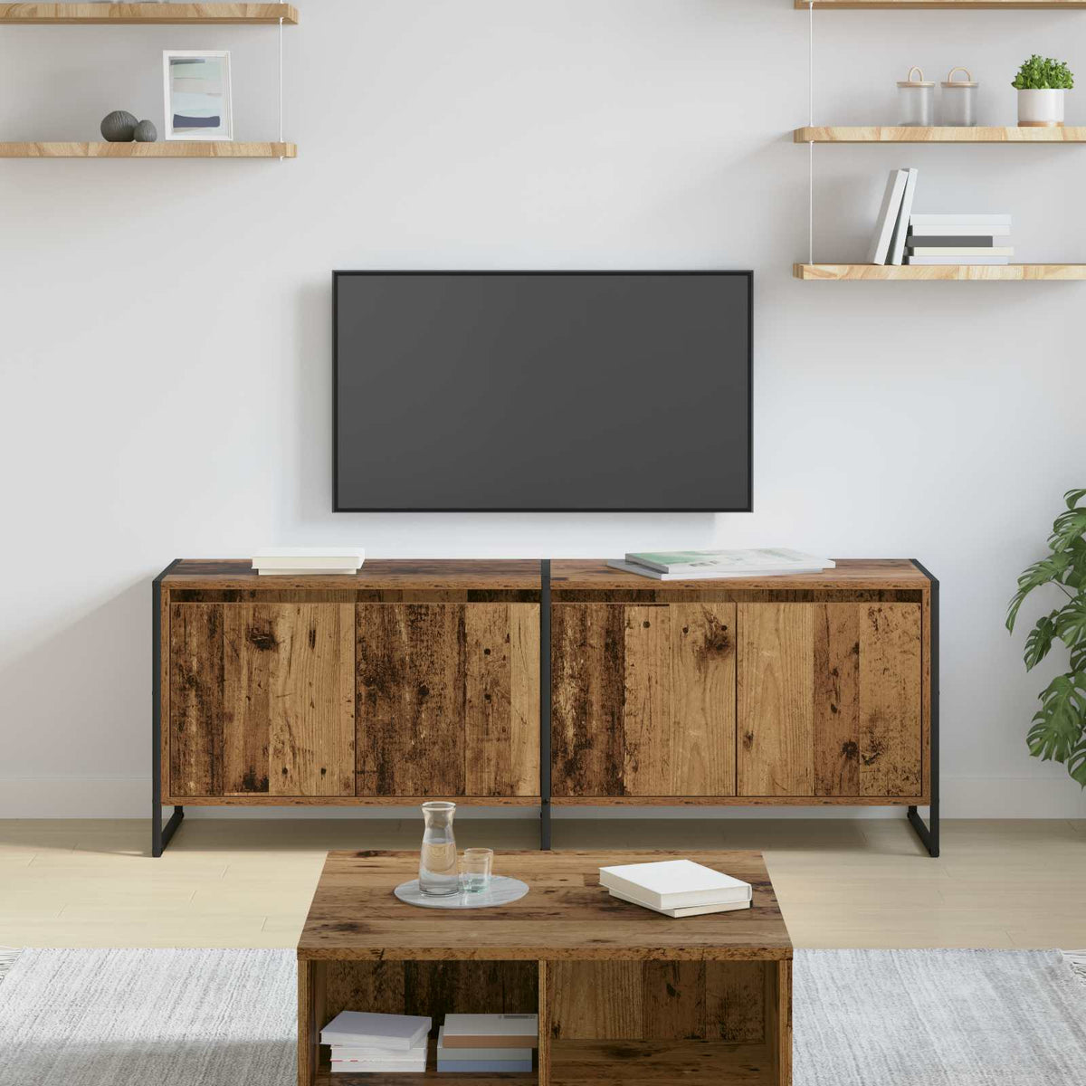 TV Cabinet 140 x 36 x 49.5 cm Engineered Wood Old wood