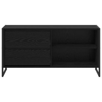 vidaXL TV Cabinet 100 x 36 x 49.5 cm Black Oak Engineered Wood 6