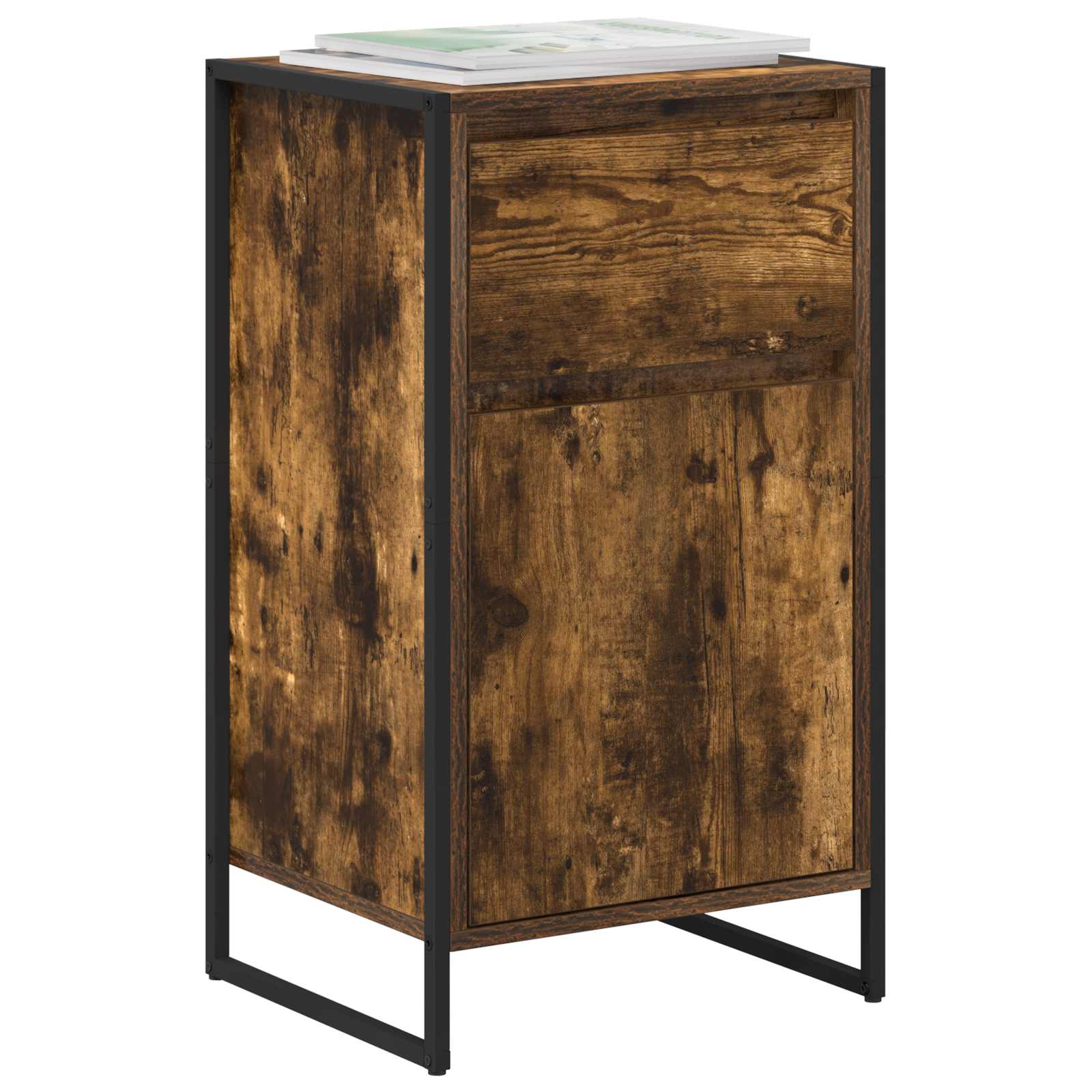 vidaXL Sideboard Smoke Oak 43 x 36 x 75.5 cm Engineered Wood 3