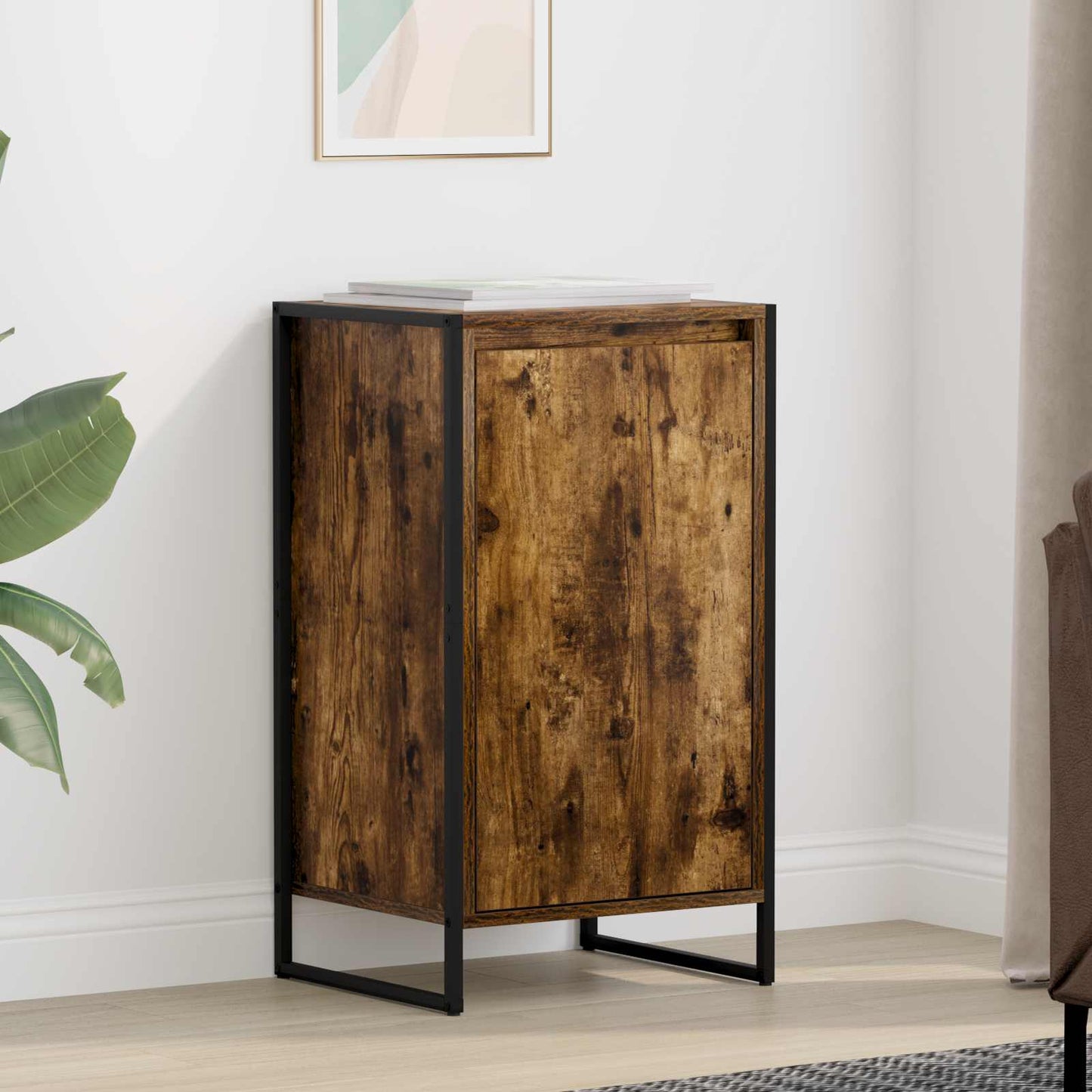 vidaXL Sideboard Smoke Oak 43 x 36 x 75.5 cm Engineered Wood 1