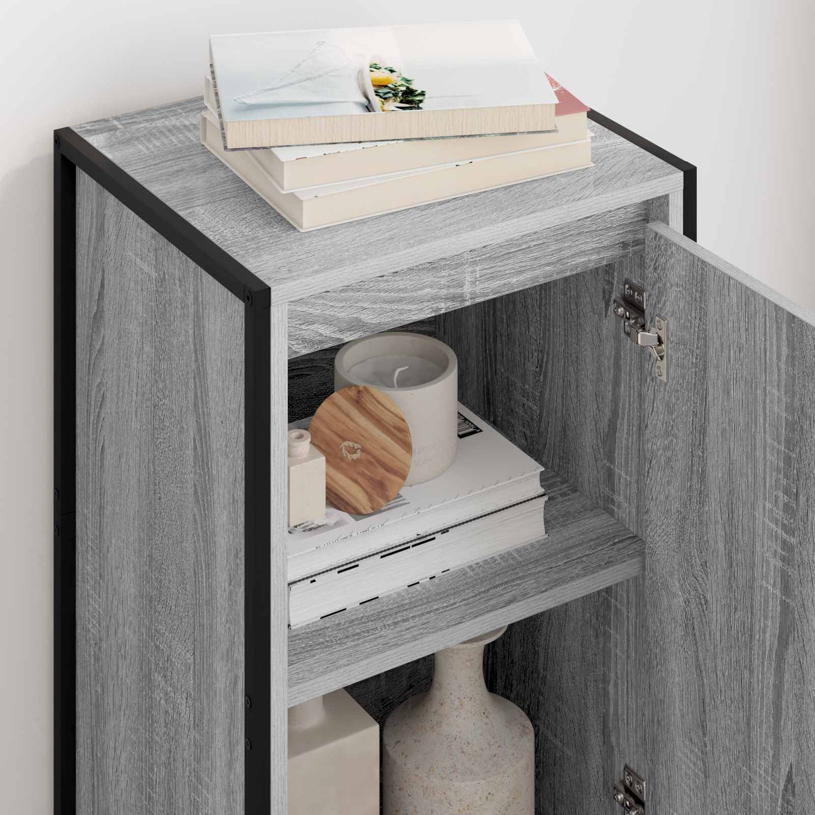 vidaXL Sideboard Grey Sonoma 43 x 36 x 75.5 cm Engineered Wood 4