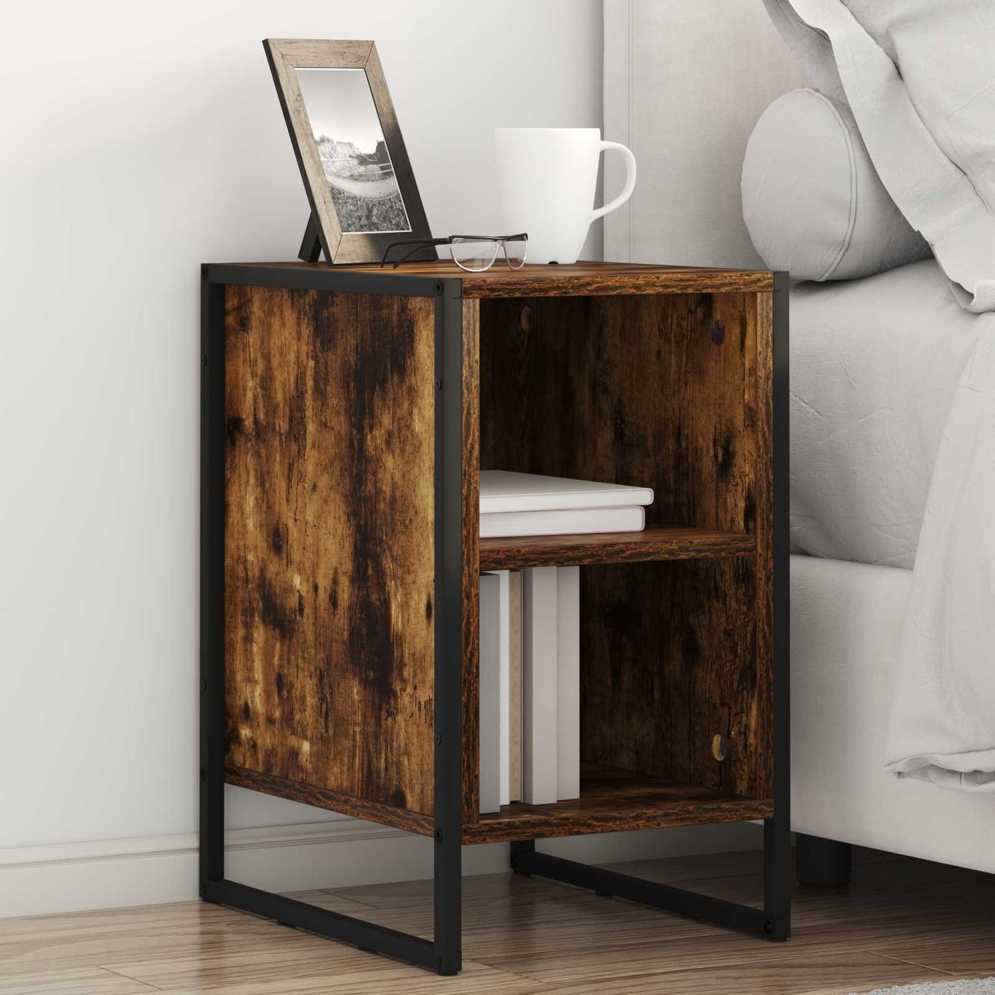 vidaXL Bedside Table 2 pcs Smoke Oak 39.5 x 30 x 50 cm Engineered Wood 1