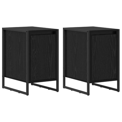 vidaXL Bedside Table 2 pcs Black Oak 39.5 x 30 x 50 cm Engineered Wood 2