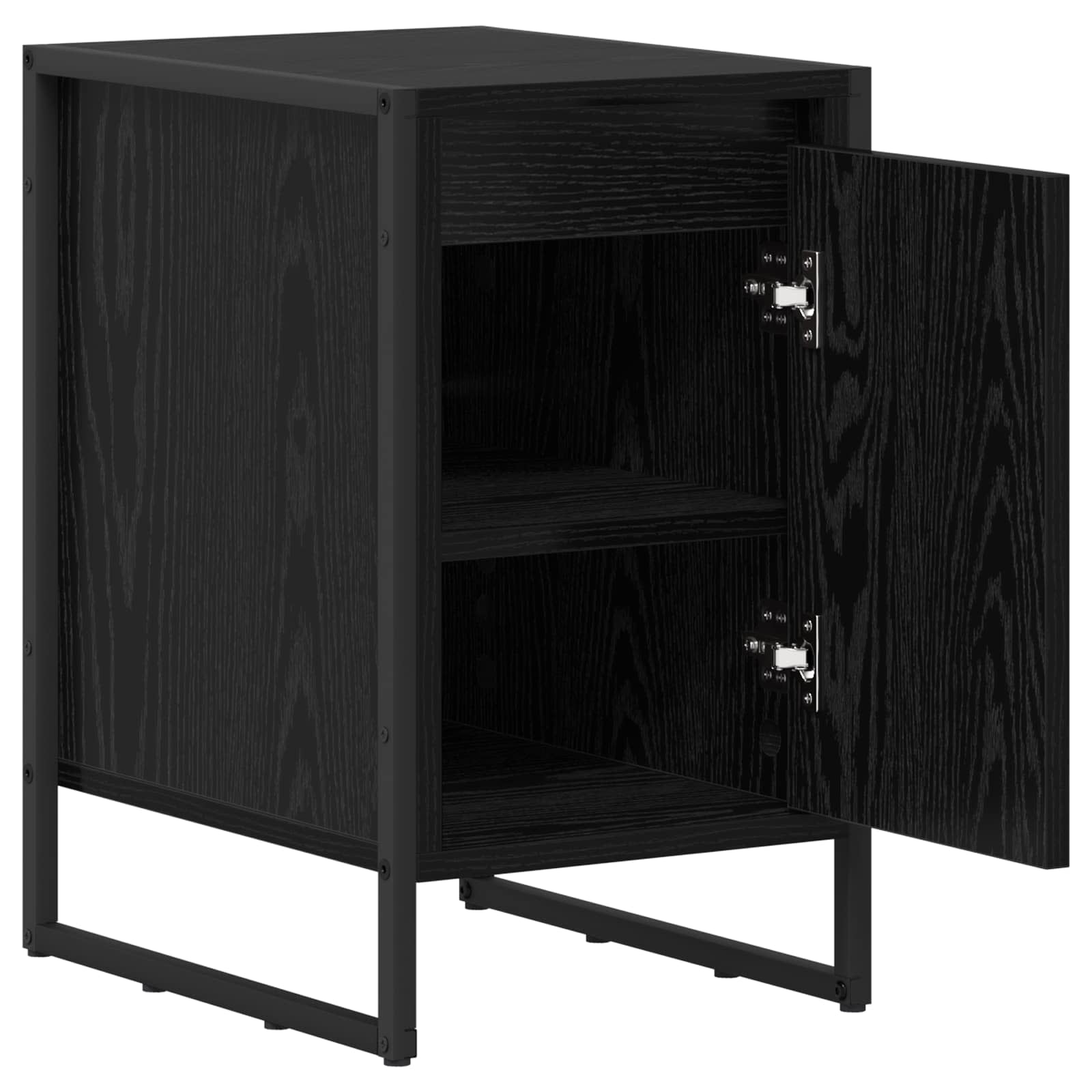 vidaXL Bedside Table 2 pcs Black Oak 39.5 x 30 x 50 cm Engineered Wood 6