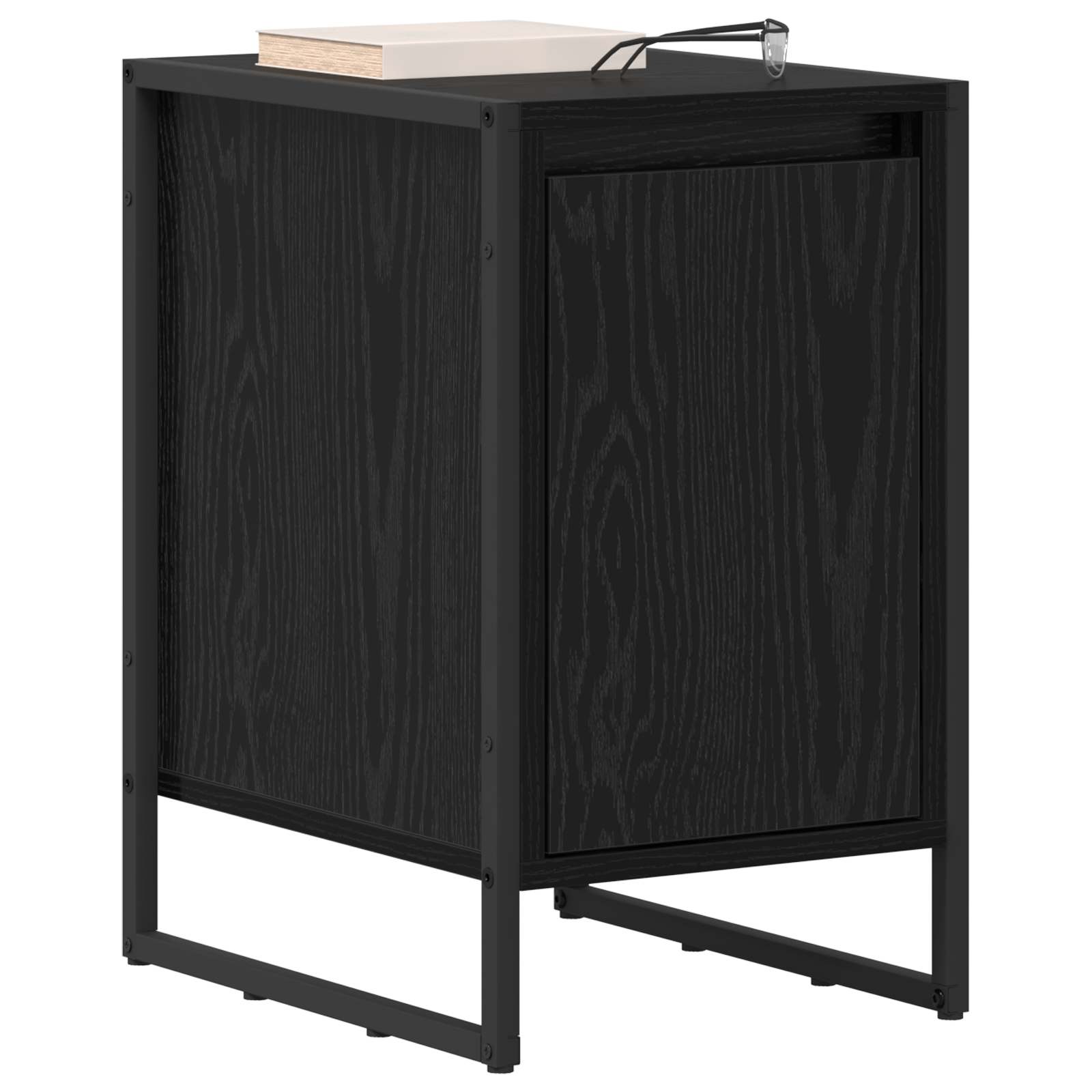 vidaXL Bedside Table 2 pcs Black Oak 39.5 x 30 x 50 cm Engineered Wood 3