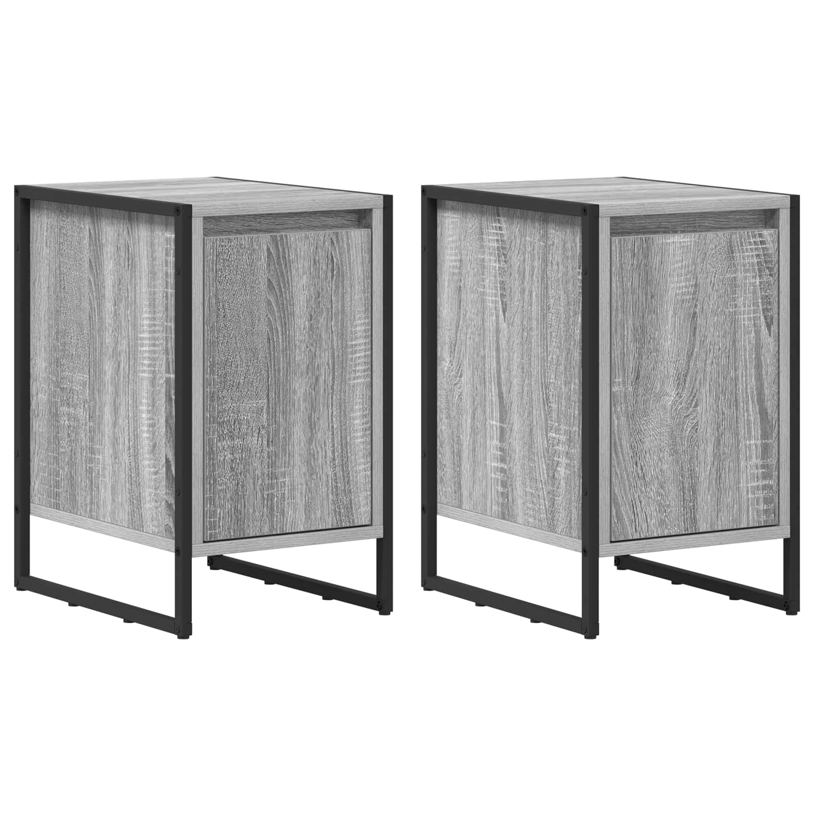 vidaXL Bedside Table 2 pcs Grey Sonoma 39.5 x 30 x 50 cm 2