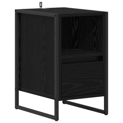 vidaXL Bedside Table 2 pcs Black Oak 39.5 x 30 x 50 cm Engineered Wood 5