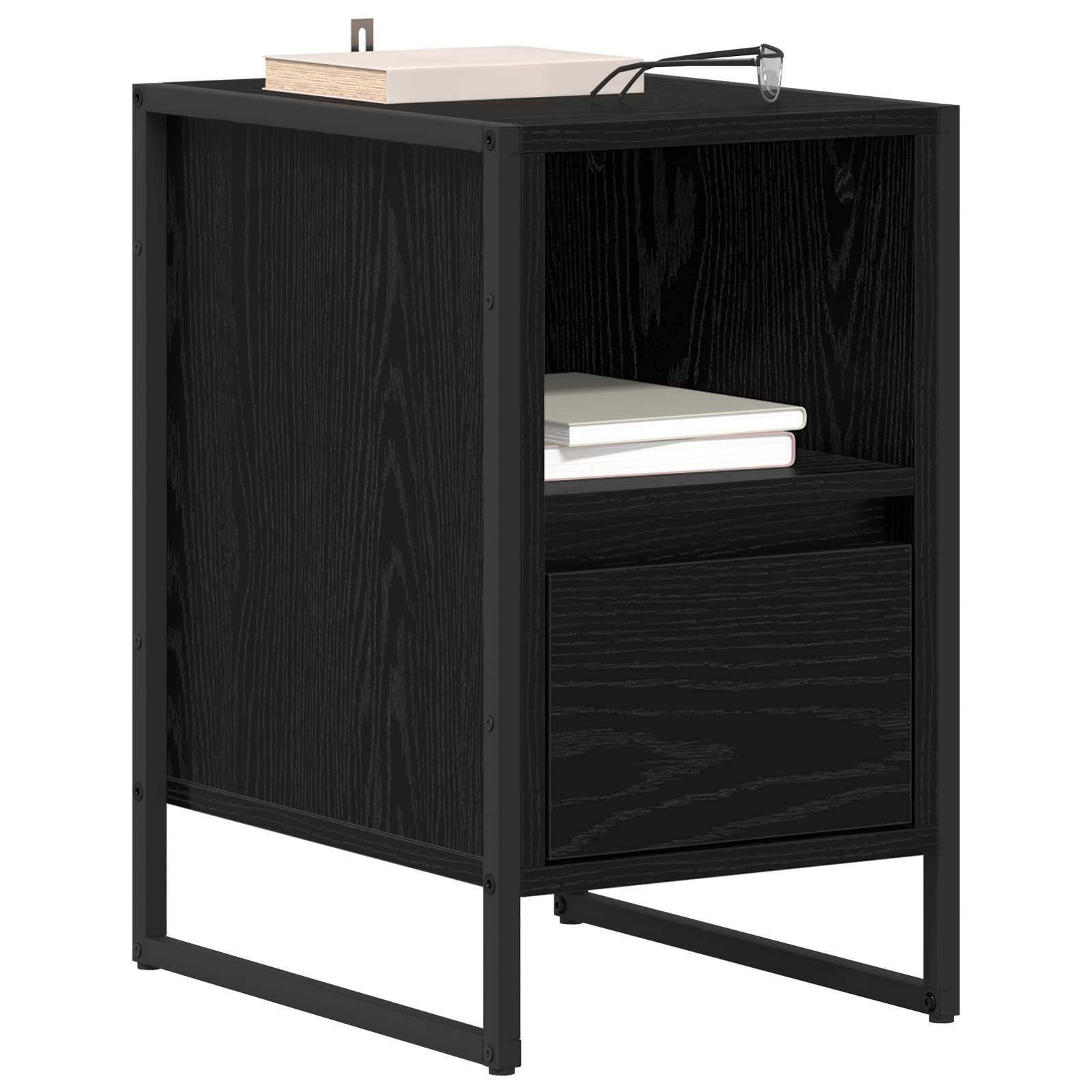 vidaXL Bedside Table 2 pcs Black Oak 39.5 x 30 x 50 cm Engineered Wood 3