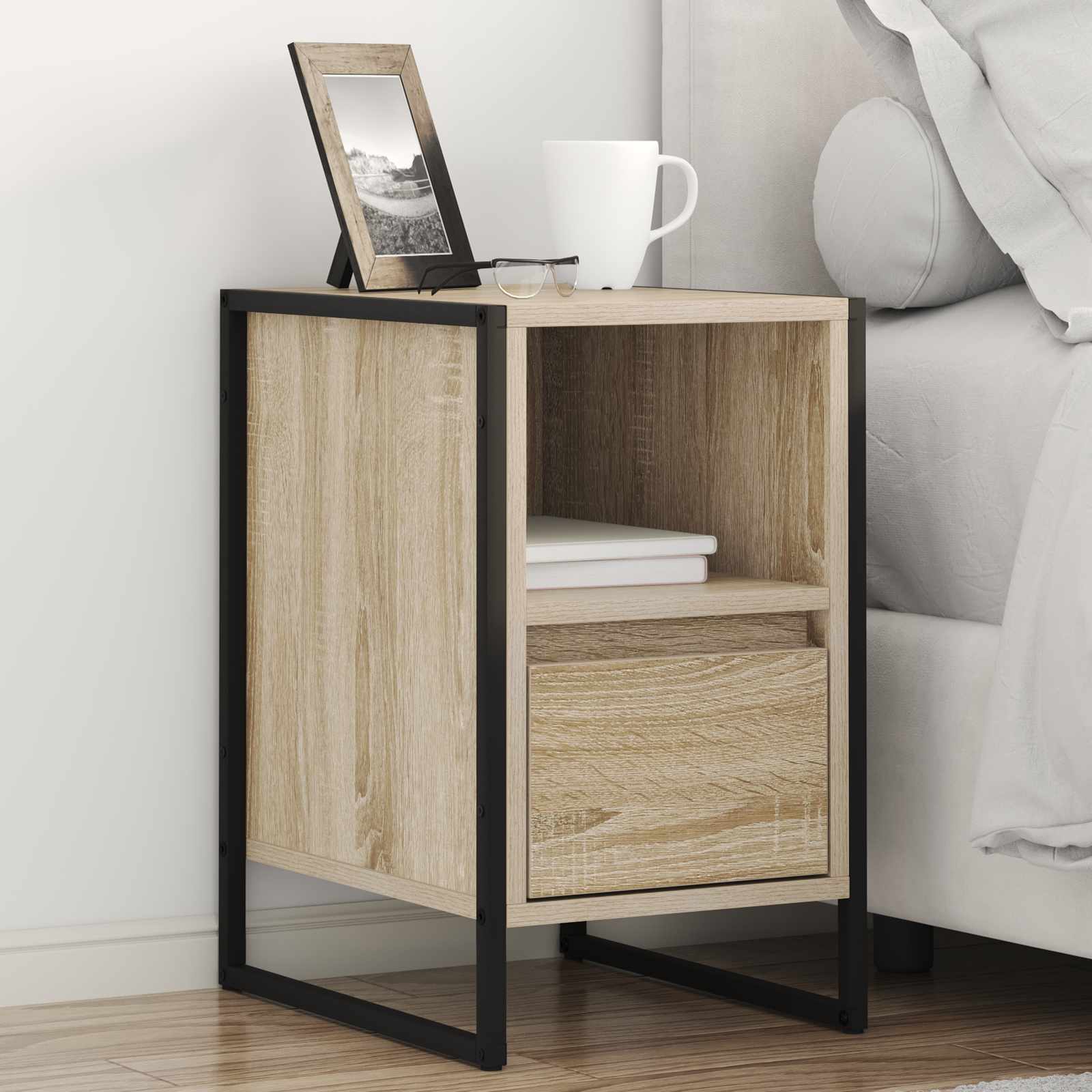 vidaXL Bedside Table 2 pcs Sonoma 39.5 x 30 x 50 cm Engineered Wood 1