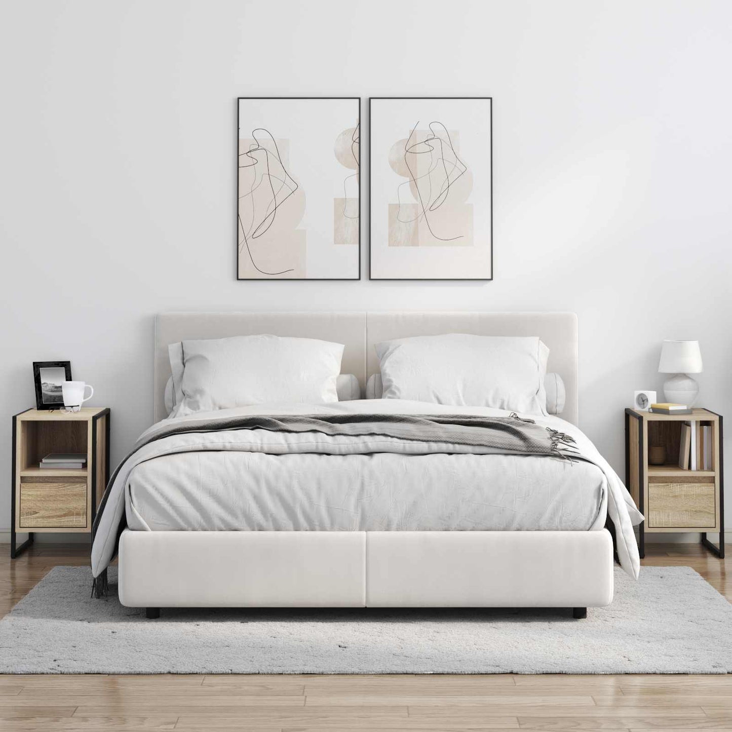 vidaXL Bedside Table 2 pcs Sonoma 39.5 x 30 x 50 cm Engineered Wood 4