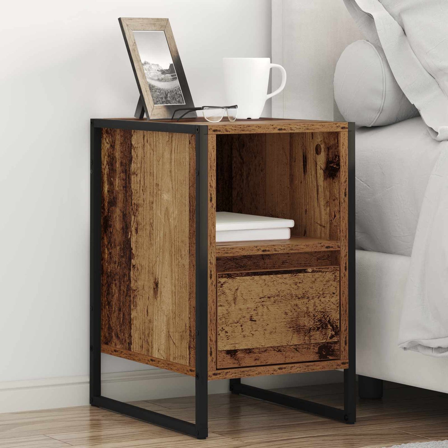 vidaXL Bedside Table 2 pcs Old Wood 39.5 x 30 x 50 cm Engineered Wood 1