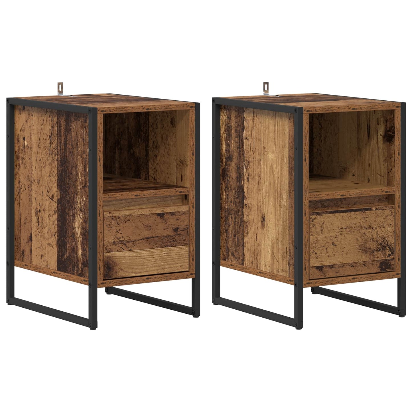 vidaXL Bedside Table 2 pcs Old Wood 39.5 x 30 x 50 cm Engineered Wood 2