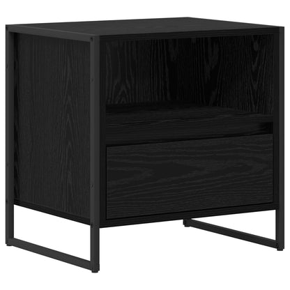 vidaXL Bedside Table Black Oak 50 x 39.5 x 50 cm Engineered Wood 2