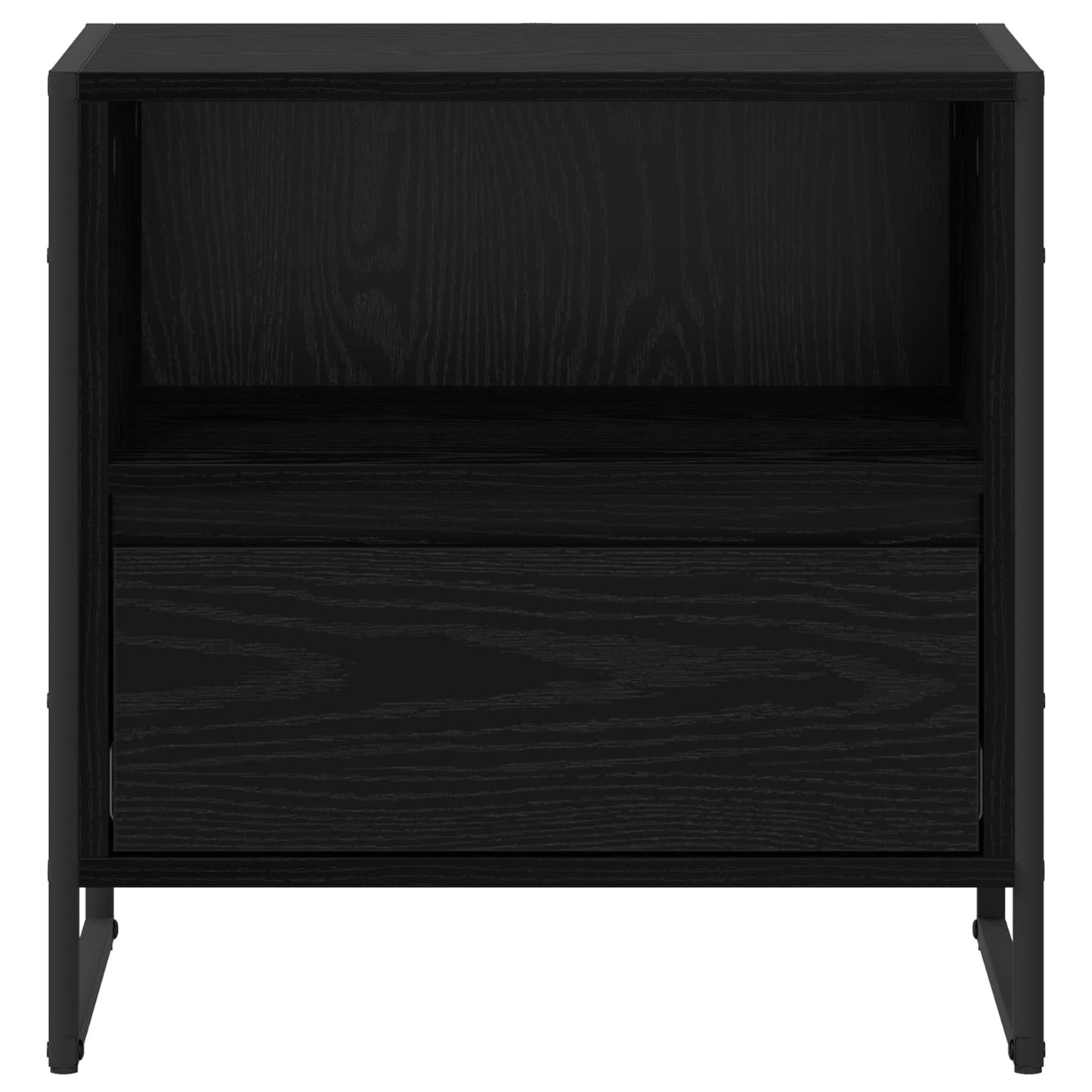 vidaXL Bedside Table Black Oak 50 x 39.5 x 50 cm Engineered Wood 5