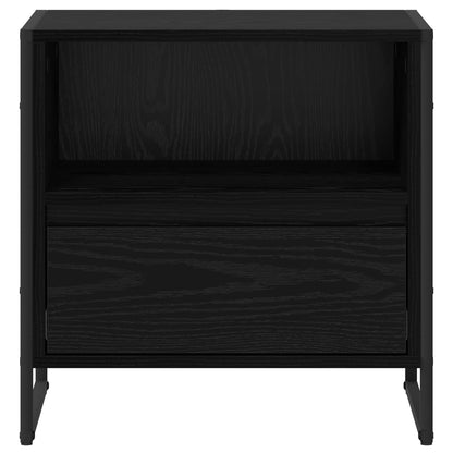 vidaXL Bedside Table Black Oak 50 x 39.5 x 50 cm Engineered Wood 5