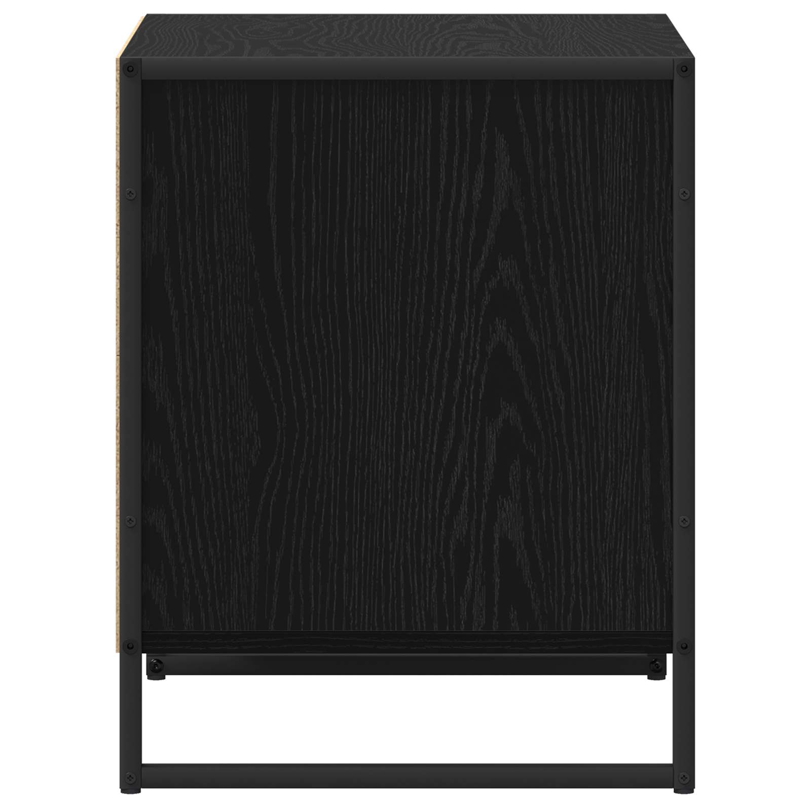 vidaXL Bedside Table Black Oak 50 x 39.5 x 50 cm Engineered Wood 6