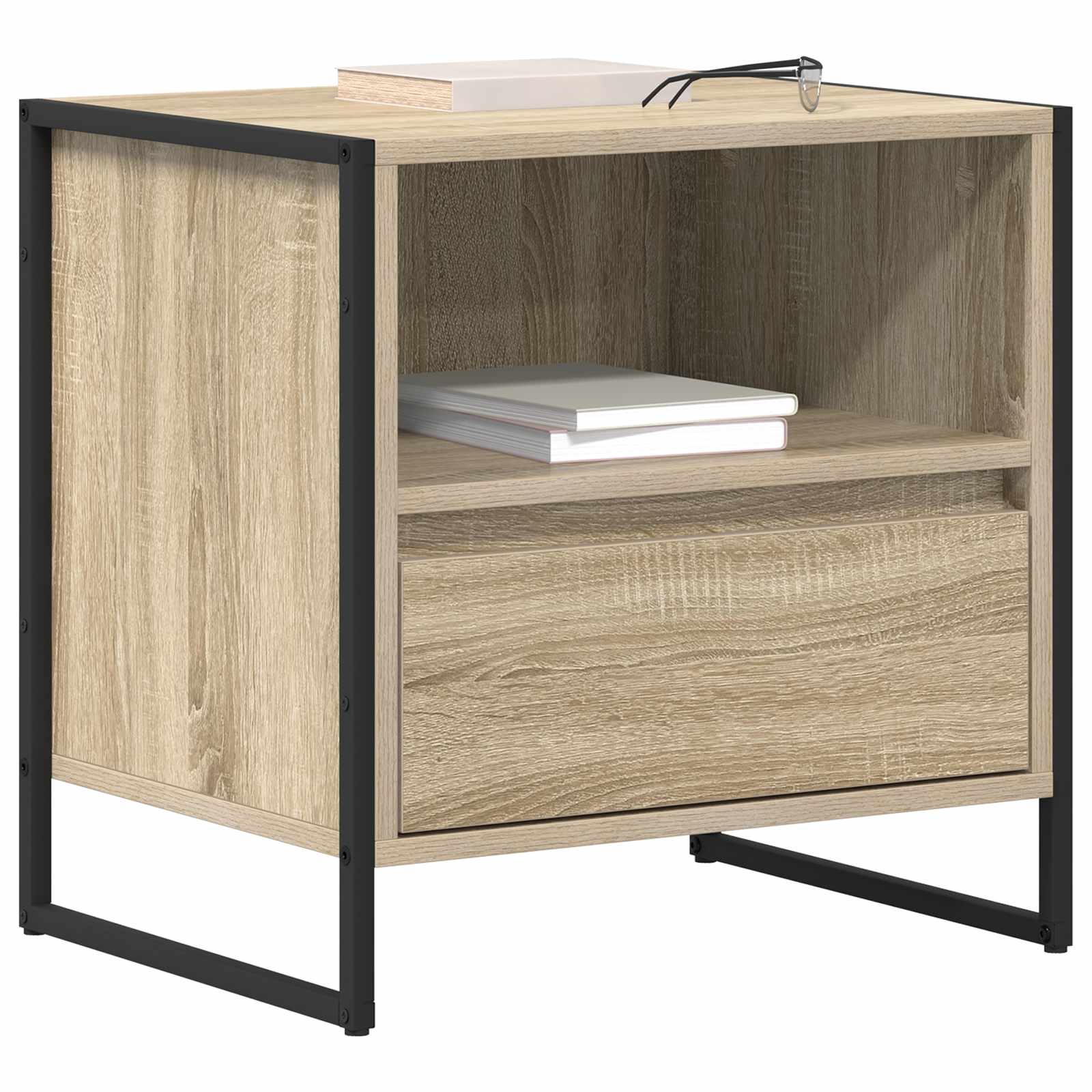 vidaXL Bedside Table Sonoma 50 x 39.5 x 50 cm Engineered Wood 3