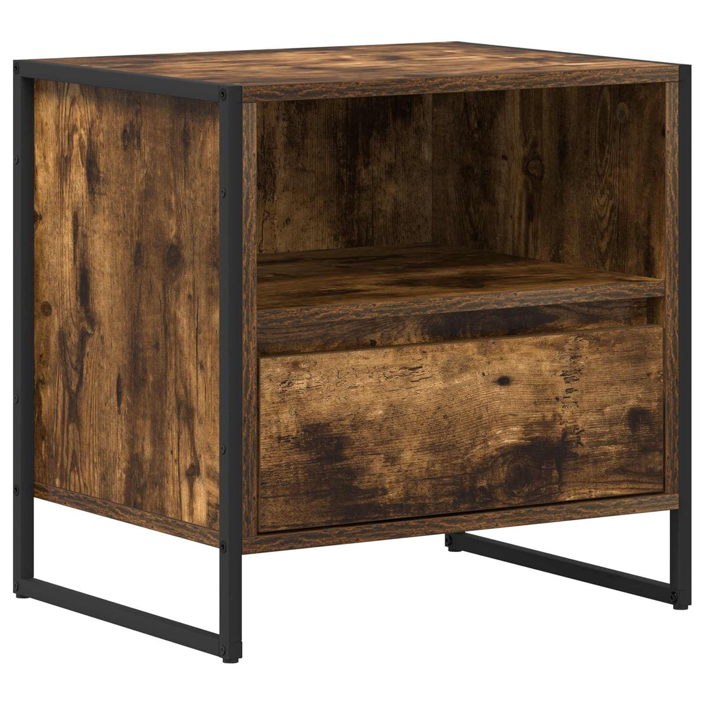 vidaXL Bedside Table Smoke Oak 50 x 39.5 x 50 cm Engineered Wood 2
