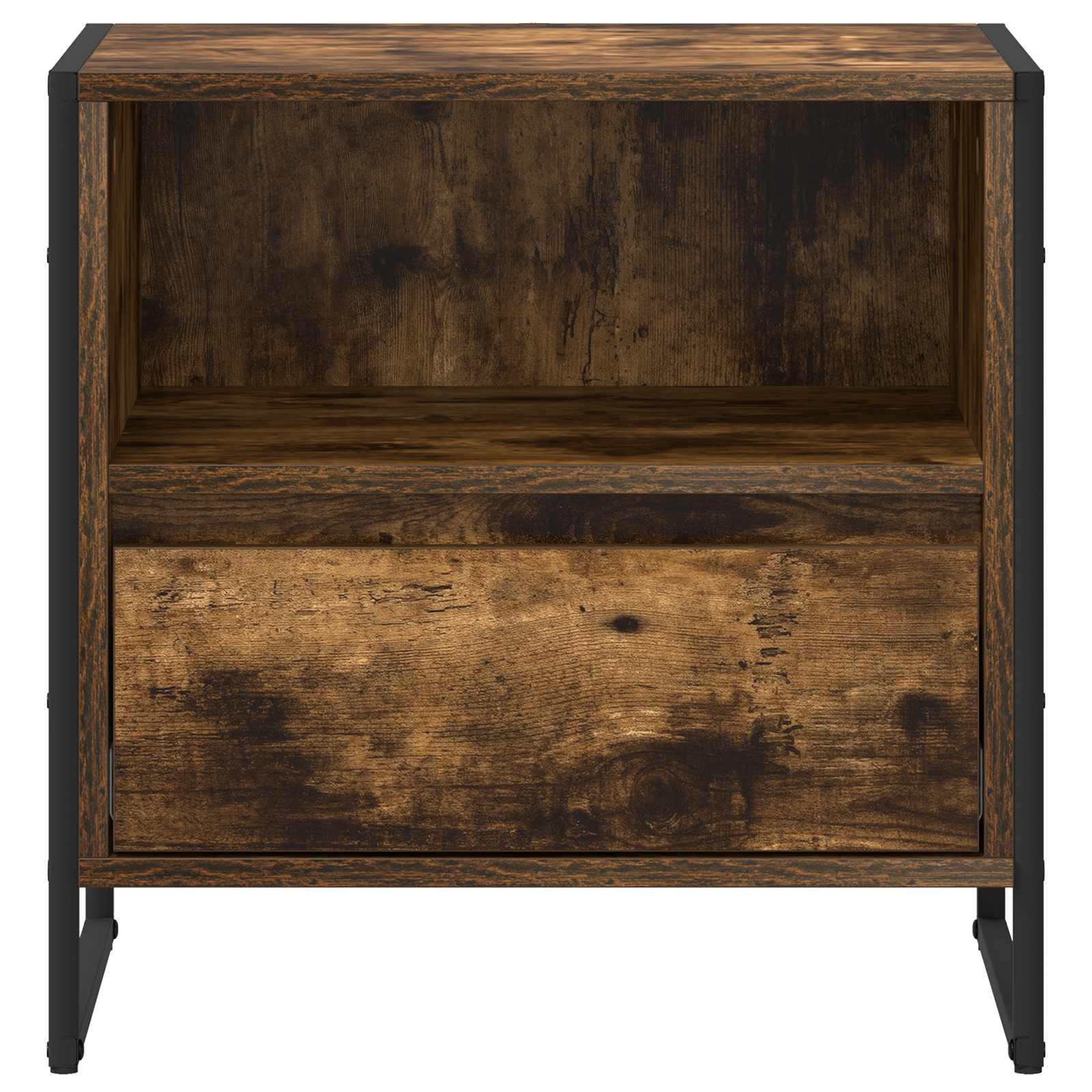 vidaXL Bedside Table Smoke Oak 50 x 39.5 x 50 cm Engineered Wood 5