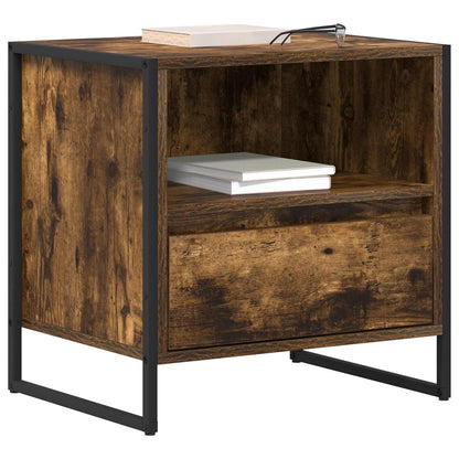 vidaXL Bedside Table Smoke Oak 50 x 39.5 x 50 cm Engineered Wood 3