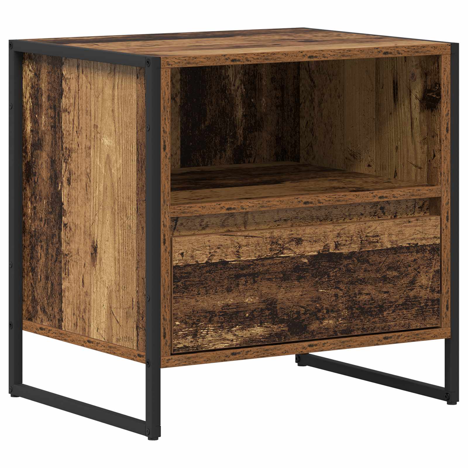 vidaXL Bedside Table Old Wood 50 x 39.5 x 50 cm Engineered Wood 2
