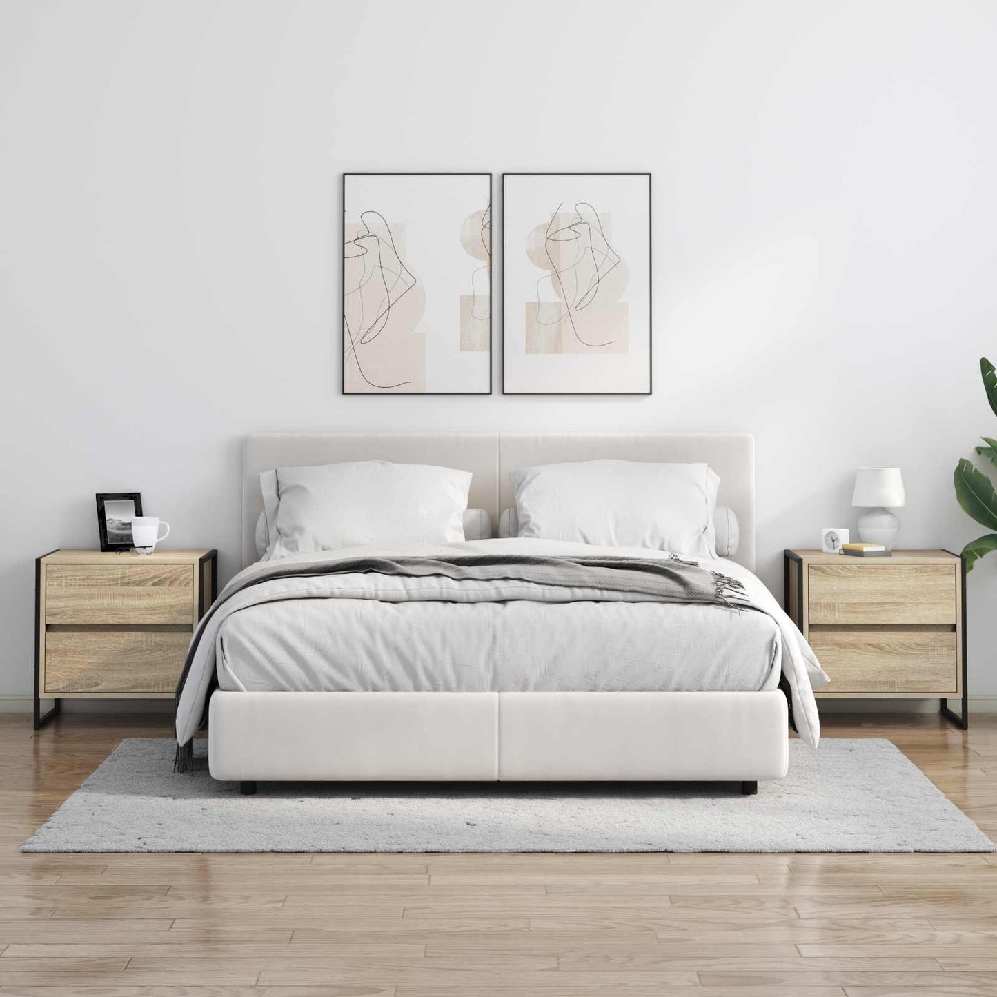 vidaXL Bedside Table Sonoma 50 x 39.5 x 50 cm Engineered Wood 4