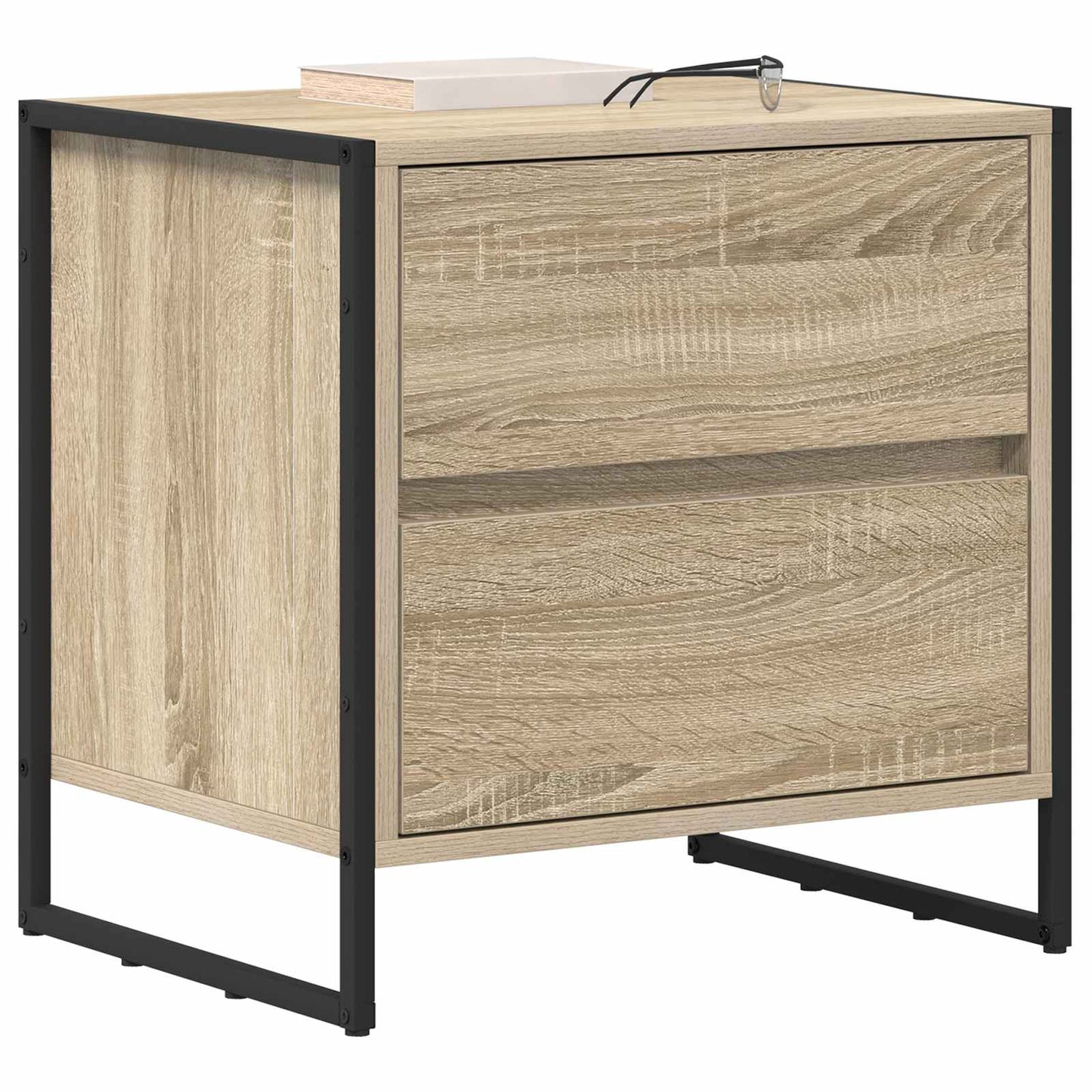 vidaXL Bedside Table Sonoma 50 x 39.5 x 50 cm Engineered Wood 3