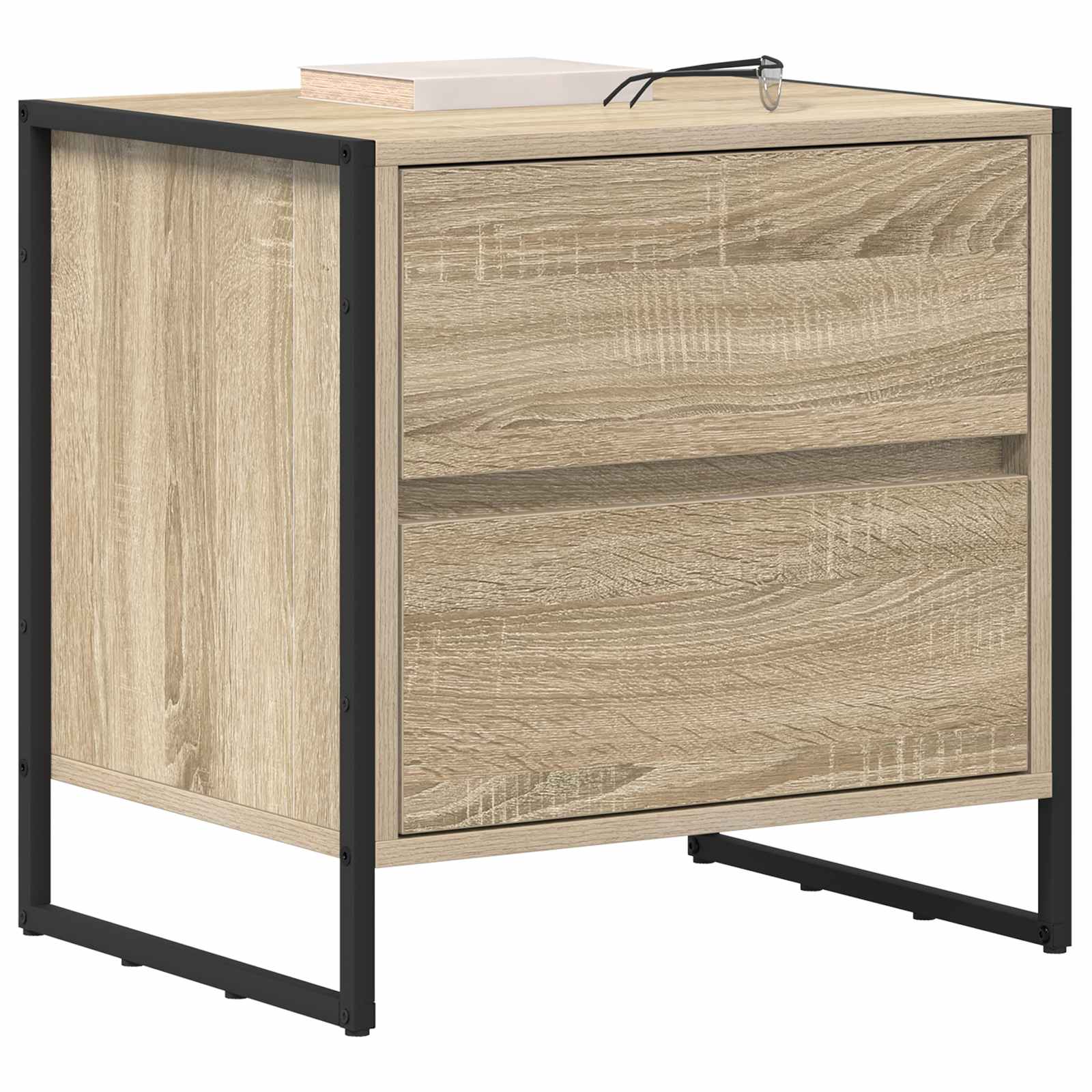 vidaXL Bedside Table Sonoma 50 x 39.5 x 50 cm Engineered Wood 3