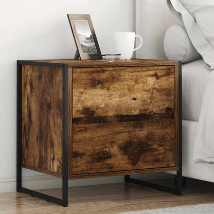 vidaXL Bedside Table Smoke Oak 50 x 39.5 x 50 cm Engineered Wood 1
