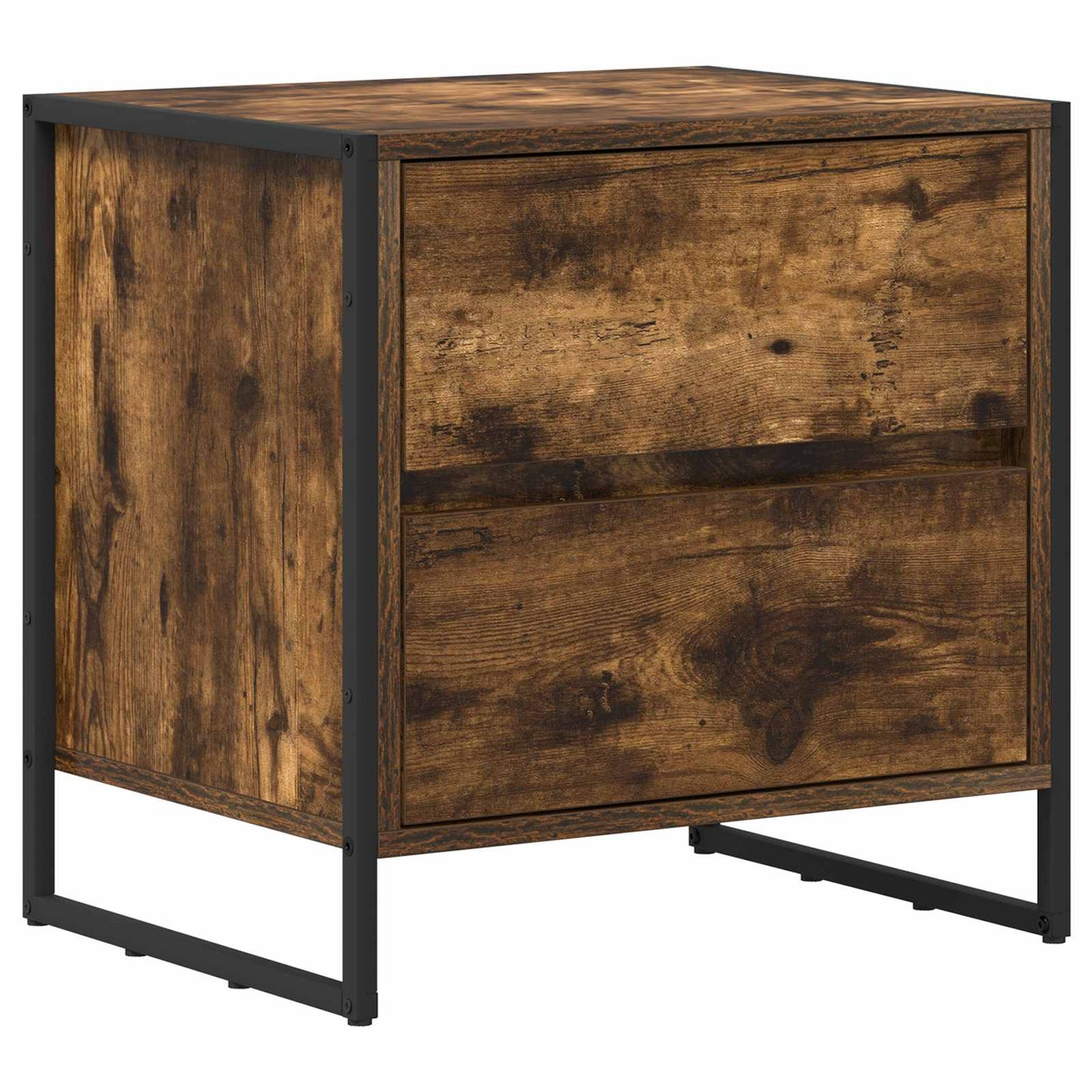 vidaXL Bedside Table Smoke Oak 50 x 39.5 x 50 cm Engineered Wood 2
