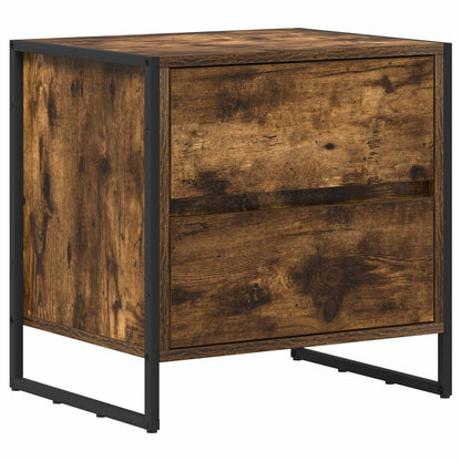 vidaXL Bedside Table Smoke Oak 50 x 39.5 x 50 cm Engineered Wood 2