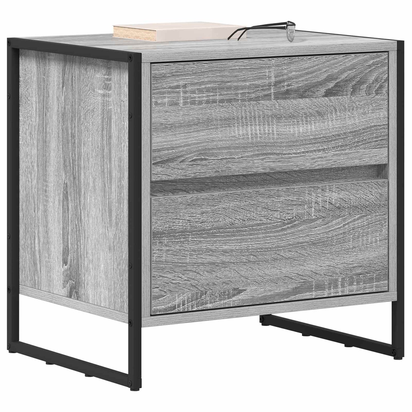 vidaXL Bedside Table Grey Sonoma 50 x 39.5 x 50 cm Engineered Wood 3