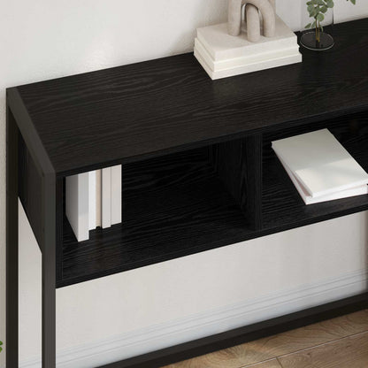 vidaXL End Table Black Oak 100 x 36 x 75 cm Engineered Wood 4