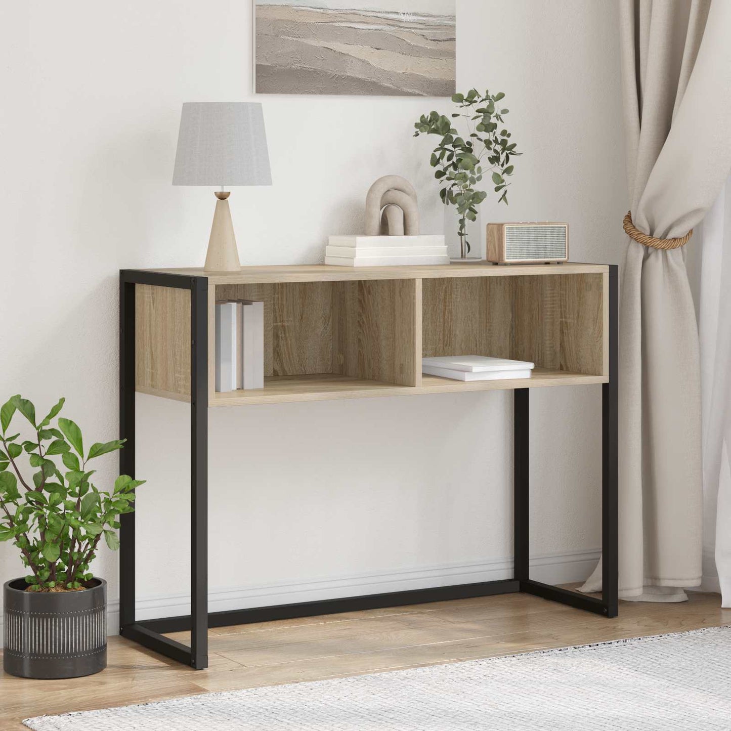 vidaXL End Table Sonoma 100 x 36 x 75 cm Engineered Wood 1