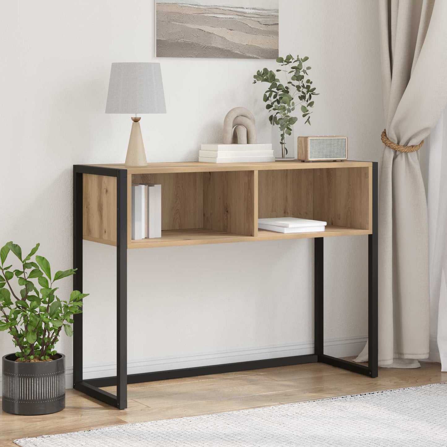 vidaXL End Table Artisian Oak 100 x 36 x 75 cm Engineered Wood 1