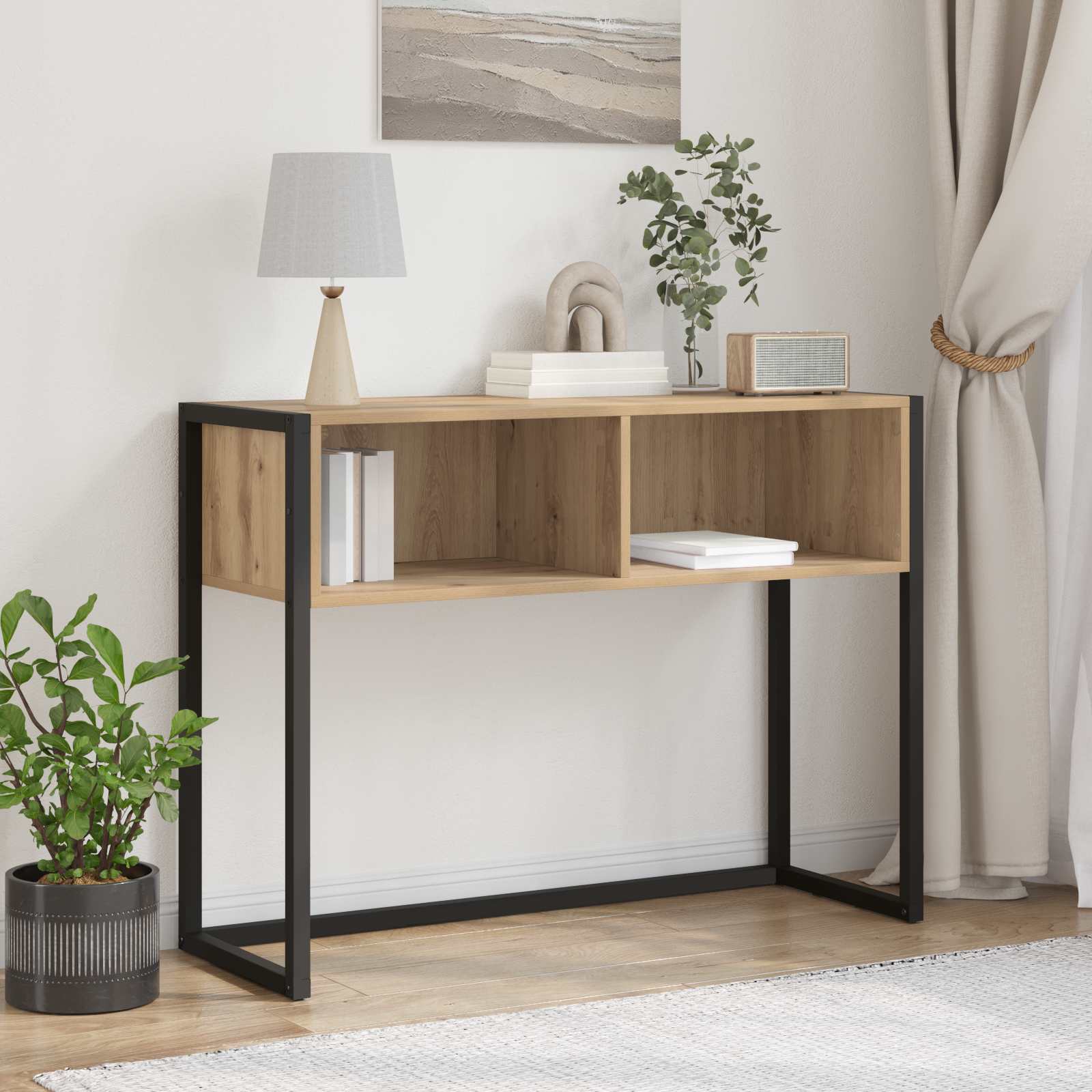 vidaXL End Table Artisian Oak 100 x 36 x 75 cm Engineered Wood 1
