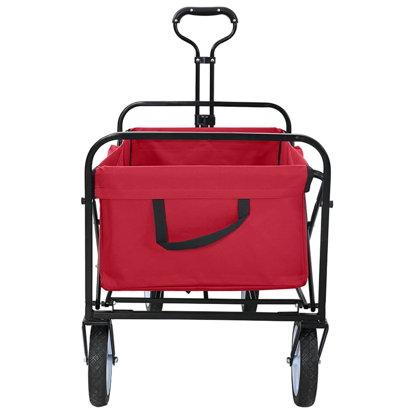 vidaXL Folding Shopping Trolley with Breaks Manual Red 94 x 53 x 99 cm 3